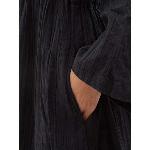 Mara Hoffman Blair Deep V-neck Long Sleeve Maxi Coverup Dress Black Large H14113 - Picture 11 of 16